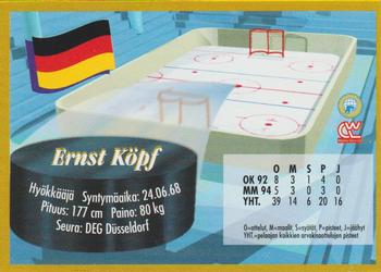 1995 Semic Ice Hockey (Finnish) #168 Ernst Köpf Back