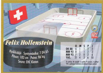 1995 Semic Ice Hockey (Finnish) #191 Felix Hollenstein Back