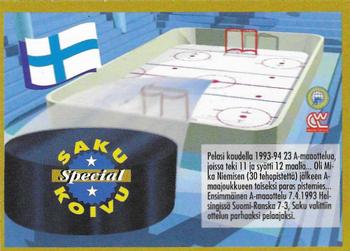 1995 Semic Ice Hockey (Finnish) #219 Saku Koivu Back