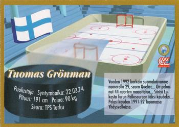 1995 Semic Ice Hockey (Finnish) #225 Tuomas Grönman Back