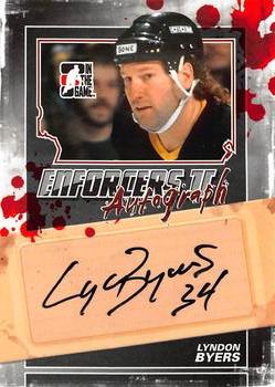 2013-14 In The Game Enforcers - Autographs #A-LB Lyndon Byers Front