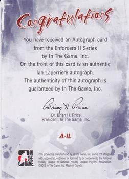 2013-14 In The Game Enforcers - Autographs #A-IL Ian Laperriere Back