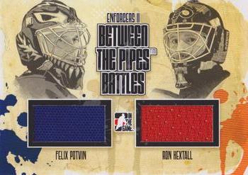 2013-14 In The Game Enforcers - Between the Pipes Battles Jersey Duals #BTPB-05 Felix Potvin / Ron Hextall Front