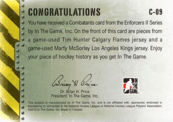 2013-14 In The Game Enforcers - Combatants Jersey Duals #C-09 Tim Hunter / Marty McSorley Back