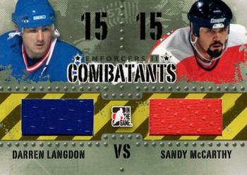 2013-14 In The Game Enforcers - Combatants Jersey Duals #C-10 Darren Langdon / Sandy McCarthy Front