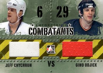 2013-14 In The Game Enforcers - Combatants Jersey Duals #C-32 Jeff Chychrun / Gino Odjick Front