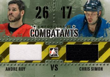 2013-14 In The Game Enforcers - Combatants Jersey Duals #C-38 Andre Roy / Chris Simon Front
