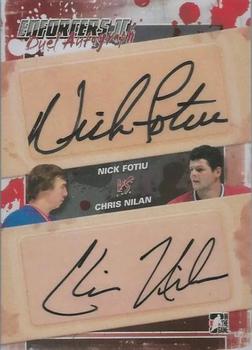 2013-14 In The Game Enforcers - Duel Autographs #DA-NFCN Nick Fotiu / Chris Nilan Front
