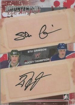 2013-14 In The Game Enforcers - Duel Autographs #DA-SGRT Stu Grimson / Rocky Thompson Front