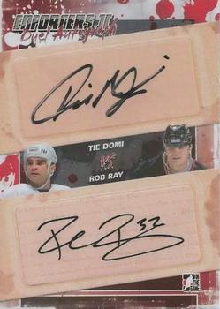 2013-14 In The Game Enforcers - Duel Autographs #DA-TDRR Tie Domi / Rob Ray Front