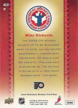 2010 Upper Deck National Hockey Card Day #HCD9 Mike Richards Back