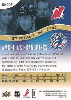 2013 Upper Deck National Hockey Card Day USA #NHCD3 Ilya Kovalchuk Back