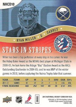 2013 Upper Deck National Hockey Card Day USA #NHCD10 Ryan Miller Back