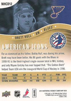 2013 Upper Deck National Hockey Card Day USA #NHCD12 Brett Hull Back
