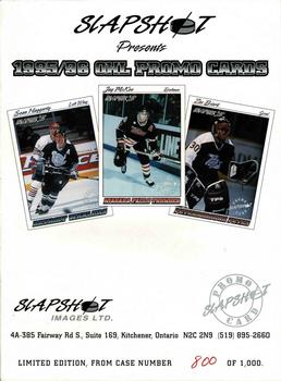 1995-96 Slapshot OHL #NNO Promo Sheet Front
