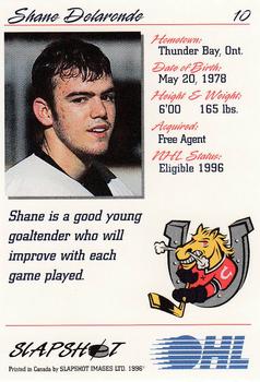 1995-96 Slapshot OHL #10 Shane Delaronde Back