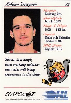 1995-96 Slapshot OHL #12 Shawn Frappier Back