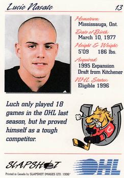 1995-96 Slapshot OHL #13 Luch Nasato Back
