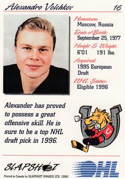 1995-96 Slapshot OHL #16 Alexandre Volchkov Back