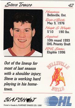 1995-96 Slapshot OHL #42 Steve Tracze Back