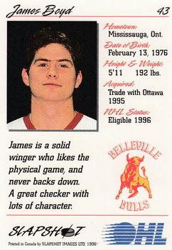 1995-96 Slapshot OHL #43 James Boyd Back