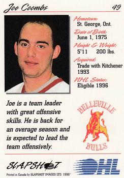 1995-96 Slapshot OHL #49 Joe Coombs Back