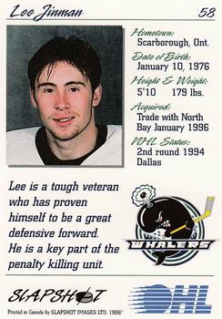 1995-96 Slapshot OHL #58 Lee Jinman Back