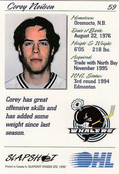 1995-96 Slapshot OHL #59 Corey Neilson Back