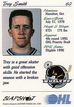 1995-96 Slapshot OHL #60 Troy Smith Back