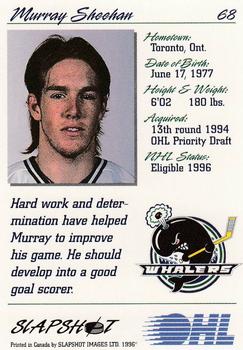 1995-96 Slapshot OHL #68 Murray Sheehan Back