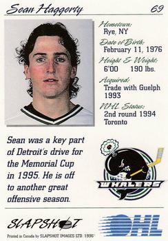1995-96 Slapshot OHL #69 Sean Haggerty Back