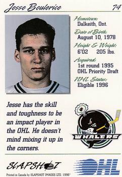 1995-96 Slapshot OHL #74 Jesse Boulerice Back