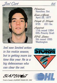 1995-96 Slapshot OHL #86 Joel Cort Back