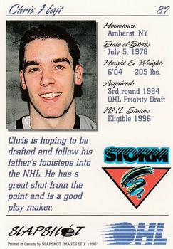 1995-96 Slapshot OHL #87 Chris Hajt Back