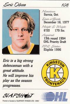 1995-96 Slapshot OHL #108 Erik Olsen Back