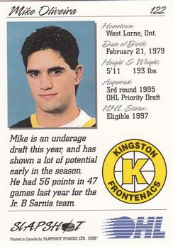 1995-96 Slapshot OHL #122 Mike Oliveira Back