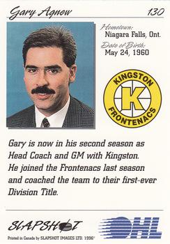 1995-96 Slapshot OHL #130 Gary Agnew Back