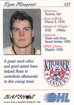 1995-96 Slapshot OHL #133 Ryan Mougenel Back