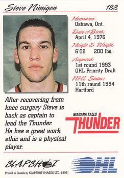 1995-96 Slapshot OHL #188 Steve Nimigon Back