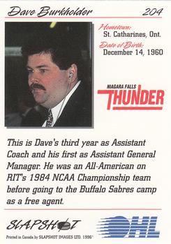 1995-96 Slapshot OHL #204 Dave Burkholder Back