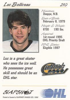 1995-96 Slapshot OHL #210 Luc Belliveau Back