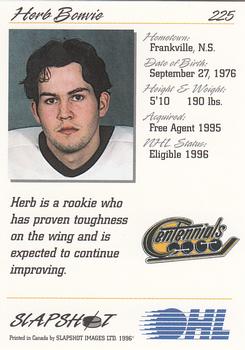 1995-96 Slapshot OHL #225 Herb Bonvie Back