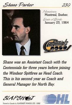 1995-96 Slapshot OHL #230 Shane Parker Back