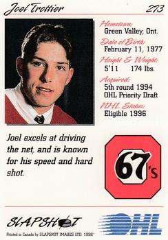 1995-96 Slapshot OHL #273 Joel Trottier Back