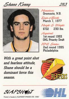 1995-96 Slapshot OHL #283 Shane Kenny Back
