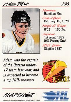 1995-96 Slapshot OHL #298 Adam Mair Back