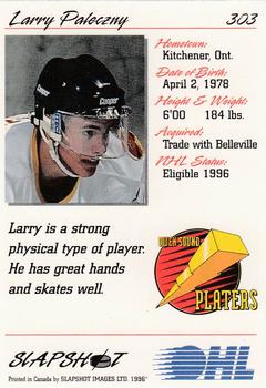 1995-96 Slapshot OHL #303 Larry Paleczny Back