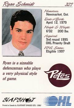 1995-96 Slapshot OHL #327 Ryan Schmidt Back