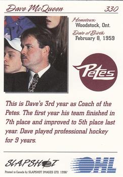 1995-96 Slapshot OHL #330 Dave McQueen Back