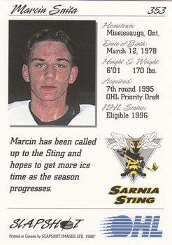 1995-96 Slapshot OHL #353 Marcin Snita Back